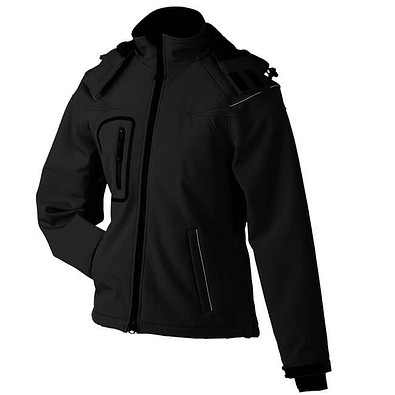 JAMES & NICHOLSON Damen Softshell-Jacke, schwarz, L