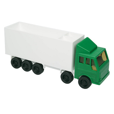 Zettelbox mit Stifteköcher LKW, grün/weiß