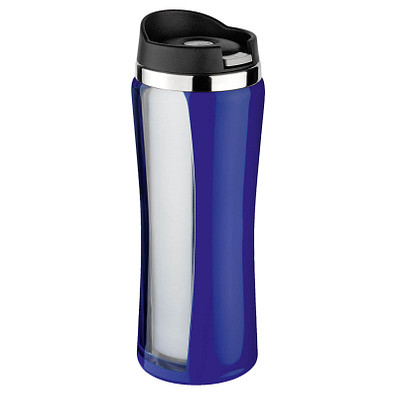 ISOSTEEL® Trinkbecher Colorline, 400 ml, blau/silber ISOSTEEL® Trinkbecher Colorline, 400 ml, blau/silber