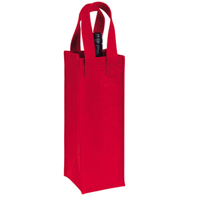 Flaschentasche aus Filz, rot