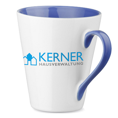 Keramiktasse Maja, 320 ml, weiß/blau