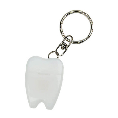 Schlüsselanhänger mit Zahnseide, Weiß