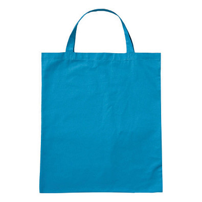 Einkaufstasche Baumwolle, kurze Henkel, türkis