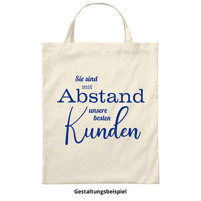 Einkaufstasche Baumwolle, natur, kurze Henkel