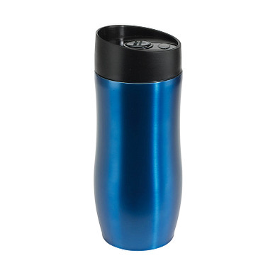 Edelstahl Isolierbecher To Go, 380 ml, blau-metallic