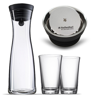 WMF Wasserkaraffe Basic mit 2 Gläer, 3-tlg., transparent WMF Wasserkaraffe Basic mit 2 Gläer, 3-tlg., transparent