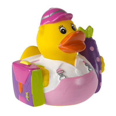 Schnabels® Bade-Ente Schulanfängerin Mädchen, gelb/pink
