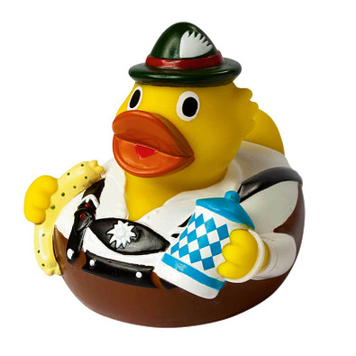 Schnabels® Bade-Ente Maßkrug Bayer, gelb/braun