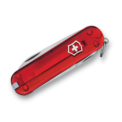 VICTORINOX Taschenmesser Rally, 9 Funktionen, rot-transparent