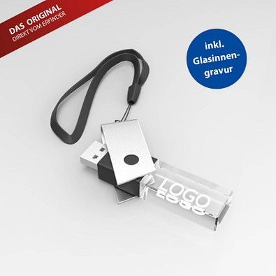 USB-Stick TURN 3D inkl. Gravur, 8 GB, schwarz