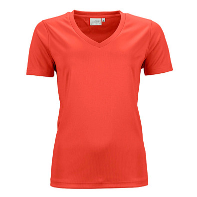 JAMES & NICHOLSON Damen Funktions T-Shirt Active, hellrot, M