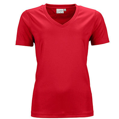 JAMES & NICHOLSON Damen Funktions T-Shirt Active, rot, XS