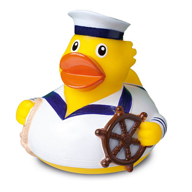 Schnabels® Bade-Ente Seemann, gelb/weiß