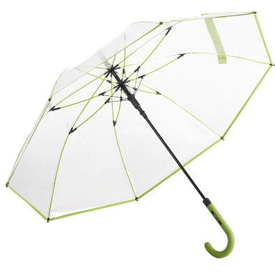 FARE® Automatik-Stockschirm Pure, transparent/hellgrün