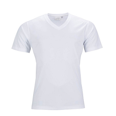 JAMES & NICHOLSON Herren Funktions T-Shirt Active, weiss, L