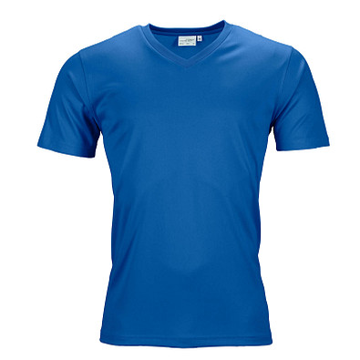 JAMES & NICHOLSON Herren Funktions T-Shirt Active, blau, XL