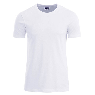 JAMES & NICHOLSON Herren T-Shirt Basic aus Bio-Baumwolle, weiß, L