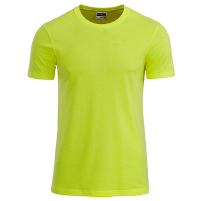 JAMES & NICHOLSON Herren T-Shirt Basic aus Bio-Baumwolle, gelb, L