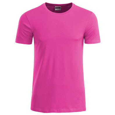 JAMES & NICHOLSON Herren T-Shirt Basic aus Bio-Baumwolle, pink, L
