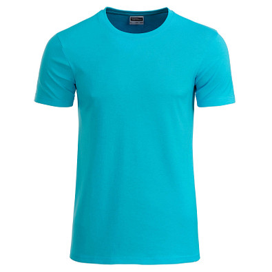 JAMES & NICHOLSON Herren T-Shirt Basic aus Bio-Baumwolle, türkis, L