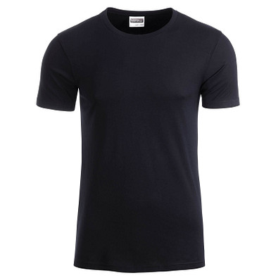 JAMES & NICHOLSON Herren T-Shirt Basic aus Bio-Baumwolle, schwarz, L