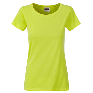 JAMES & NICHOLSON Damen T-Shirt Basic aus Bio-Baumwolle, gelb, M