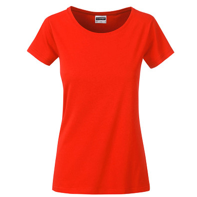 JAMES & NICHOLSON Damen T-Shirt Basic aus Bio-Baumwolle, rot, M