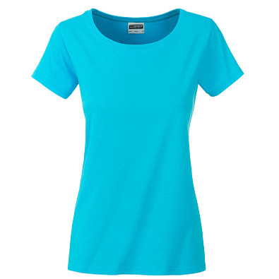 JAMES & NICHOLSON Damen T-Shirt Basic aus Bio-Baumwolle, türkis, L