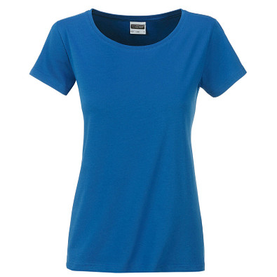 JAMES & NICHOLSON Damen T-Shirt Basic aus Bio-Baumwolle, blau, M