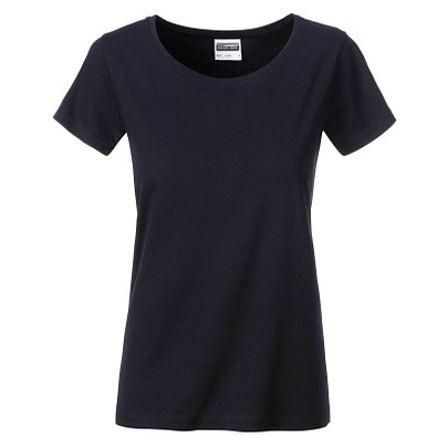 JAMES & NICHOLSON Damen T-Shirt Basic aus Bio-Baumwolle, schwarz, M