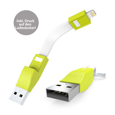 Ladekabel 2in1 ZWEINS® PLUS, Lime Explosion (Pantone 381 C)