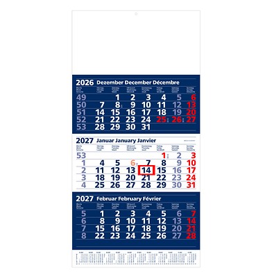 Geiger-Notes Maxi-3-Monats-Wandkalender 2027, dunkelblau