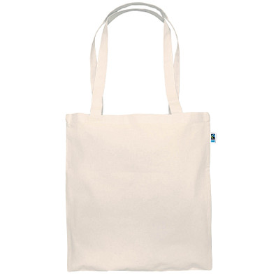 Tasche aus fair gehandelter Baumwolle natur, lange Henkel