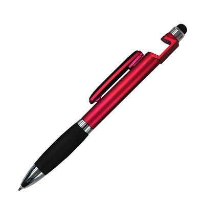 PENKO® Kugelschreiber 4in1 Santiago, blaue Mine, rot-metallic