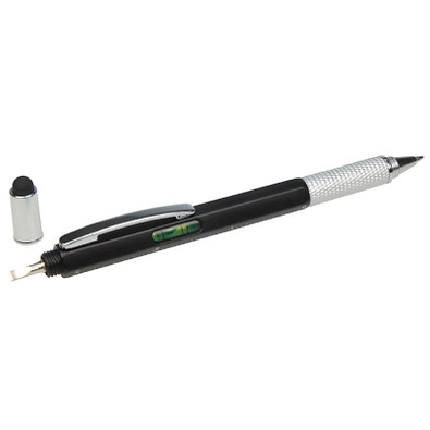 6 in 1 Touch-Kugelschreiber, blaue Mine, schwarz