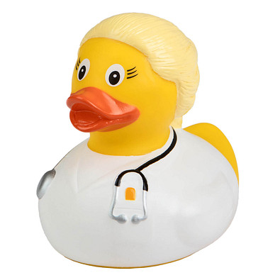 Schnabels® Bade-Ente Ärztin, blond, gelb/weiß