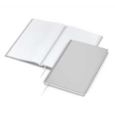 Geiger-Notes Notizbuch, DIN A5, kariert, silber-matt