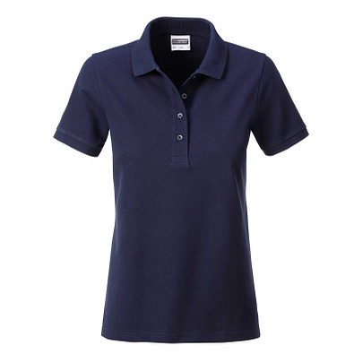 JAMES & NICHOLSON Damen Poloshirt Basic Bio BW, dunkelblau, L