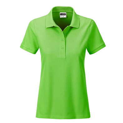 JAMES & NICHOLSON Damen Poloshirt Basic Bio BW, hellgrün, XL