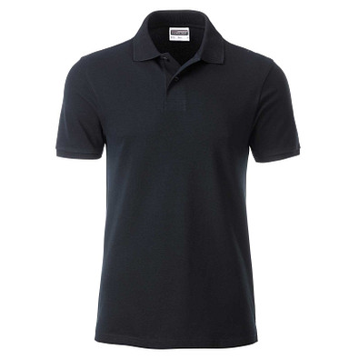 JAMES & NICHOLSON Herren Poloshirt Basic Bio BW, schwarz, XXL