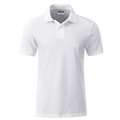 JAMES & NICHOLSON Herren Poloshirt Basic Bio BW, weiß, XXL