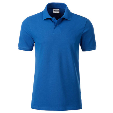 JAMES & NICHOLSON Herren Poloshirt Basic Bio BW, blau, XXL