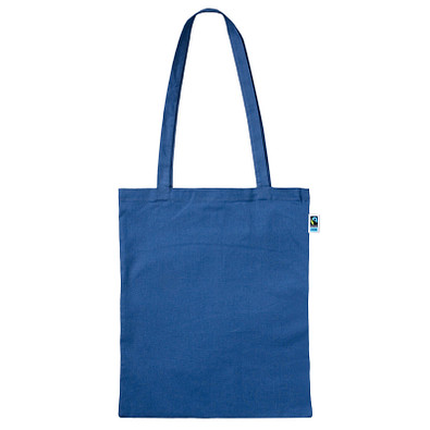 Fairtrade Baumwolltasche mit langen Henkeln, royalblau