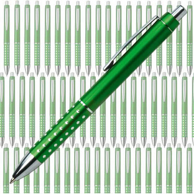 Werbe-Set: 300 Kugelschreiber Hollywood, inkl. Druck, blaue Mine, grün