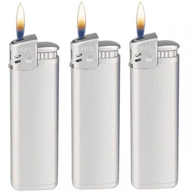 Werbe-Set: 500 Piezo-Feuerzeuge Prestige, inkl. Druck, silber