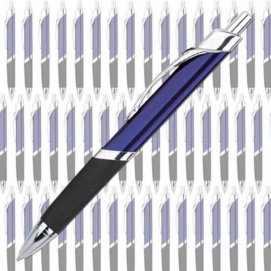 Werbe-Set: 100 LANCE® Metall-Kugelschreiber Triangle, inkl. Druck, blaue Mine, blau