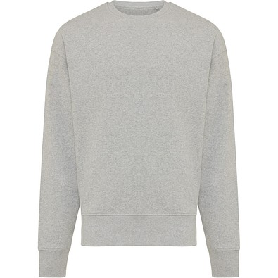 Iqoniq Kruger Relax-Rundhals-Sweater aus recycelt. Baumwolle, heather grey, XL