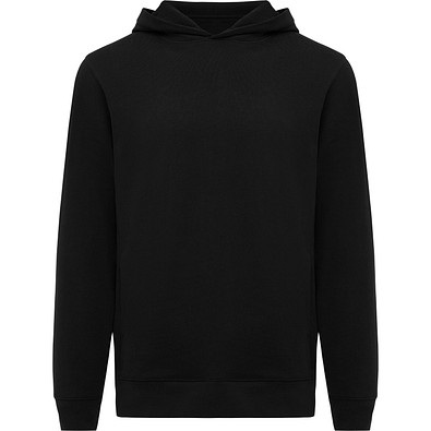 Iqoniq Yengo Hoodie mit Seitentaschen aus rec. Baumwolle, schwarz, XS