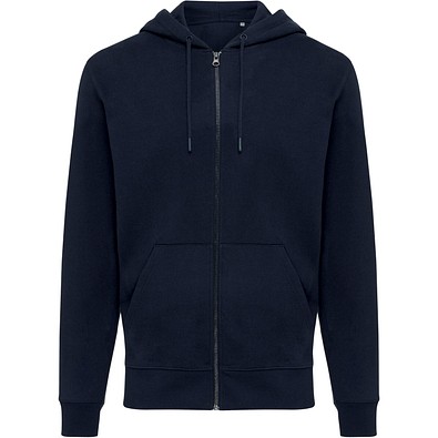 Iqoniq Abisko Zip-Kapuzenpullover aus recycelter Baumwolle, navy blau, XXS