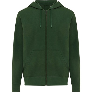 Iqoniq Abisko Zip-Kapuzenpullover aus recycelter Baumwolle, forest green, XL